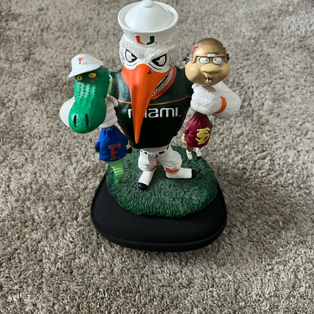 Miami Hurricane Figurine 8" Choking Gator &  FSU Guy Rare 1799 Out Of 3000